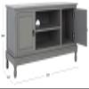 SAFAVIEH Haines TV Stand for up to 55" Flatscreen  Distressed Grey, 2 Doors with Interior Storage, 2 Open Shelves, Entertainment Media Console (MED5709B) view 2