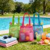 Fun Express 10" x 12" Medium Beach Mesh Polyester Tote Bags  12 Pieces view 3