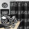 Zahari Home Sinatra Bathroom Shower Curtain Glamorous Bling Fabric Shower Curtain, 72"x70", Black view 4