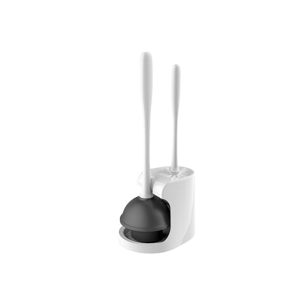 KIZQYN Toilet Brush Toilet Brush Holder Bathroom Long Handle Toilet Cleaning Brush Household Two-in-one Toilet Bowl Brush 360 No Dead Angle Cleaning Brushs Set Toilet Cleaner Brush