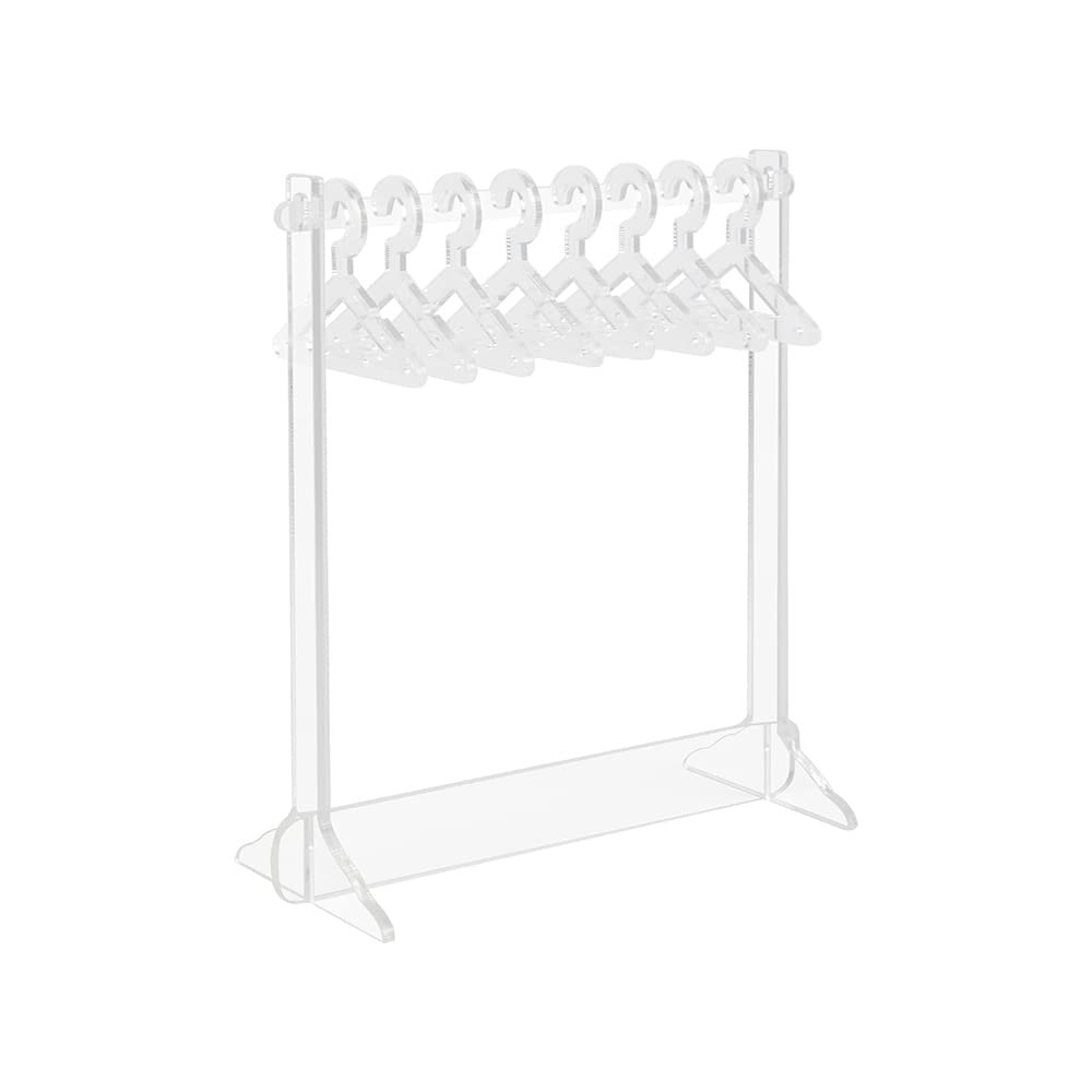 AxeWoodz Earrig Hanger Rack with Mini Hanger, Clear Acrylic Earring Holder Stand, Cute Earring Display, Stand Earrings Rack Organizer for Women Girls (Clear)