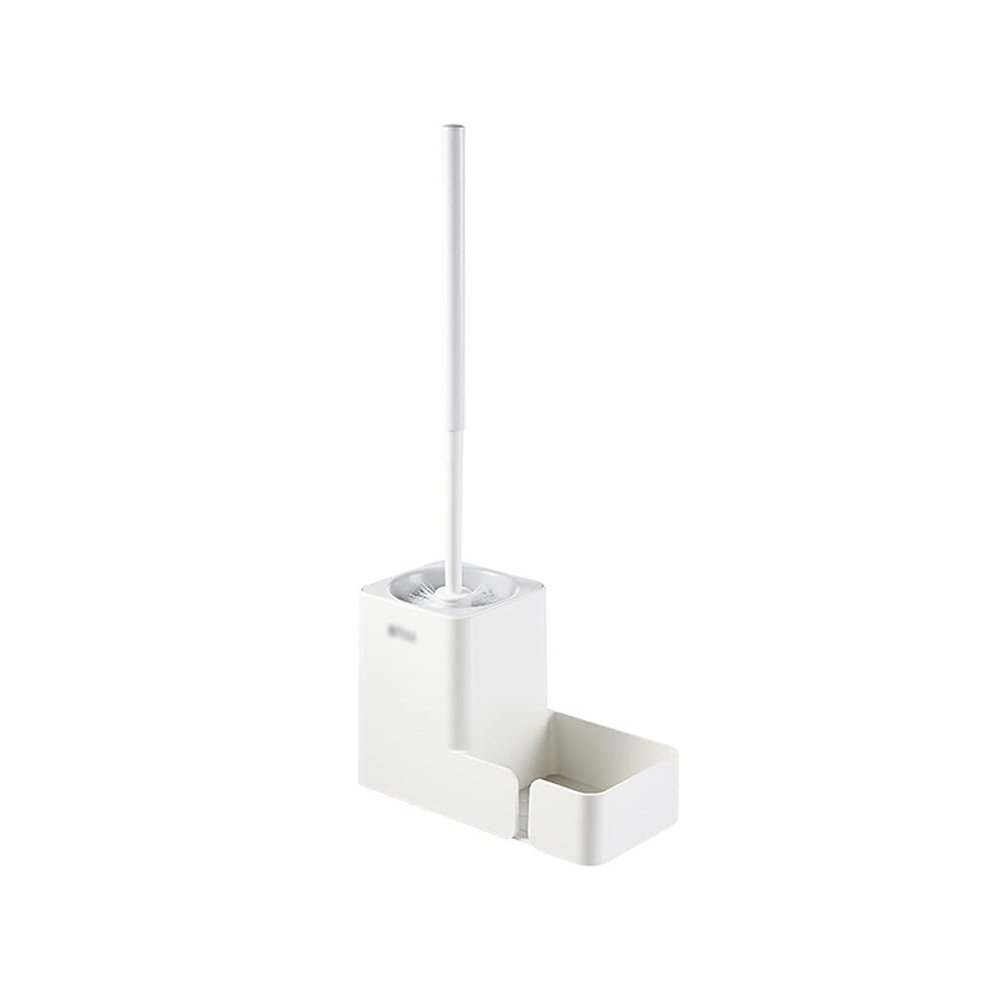 KIZQYN Toilet Brush Toilet Brush Holder Household Wall-Mounted Toilet Cleaning Brush Bathroom Long-Handled Soft Hair Cleaning Brushs, Toilet Bowl Brush with Shelf Set Toilet Cleaner Brush