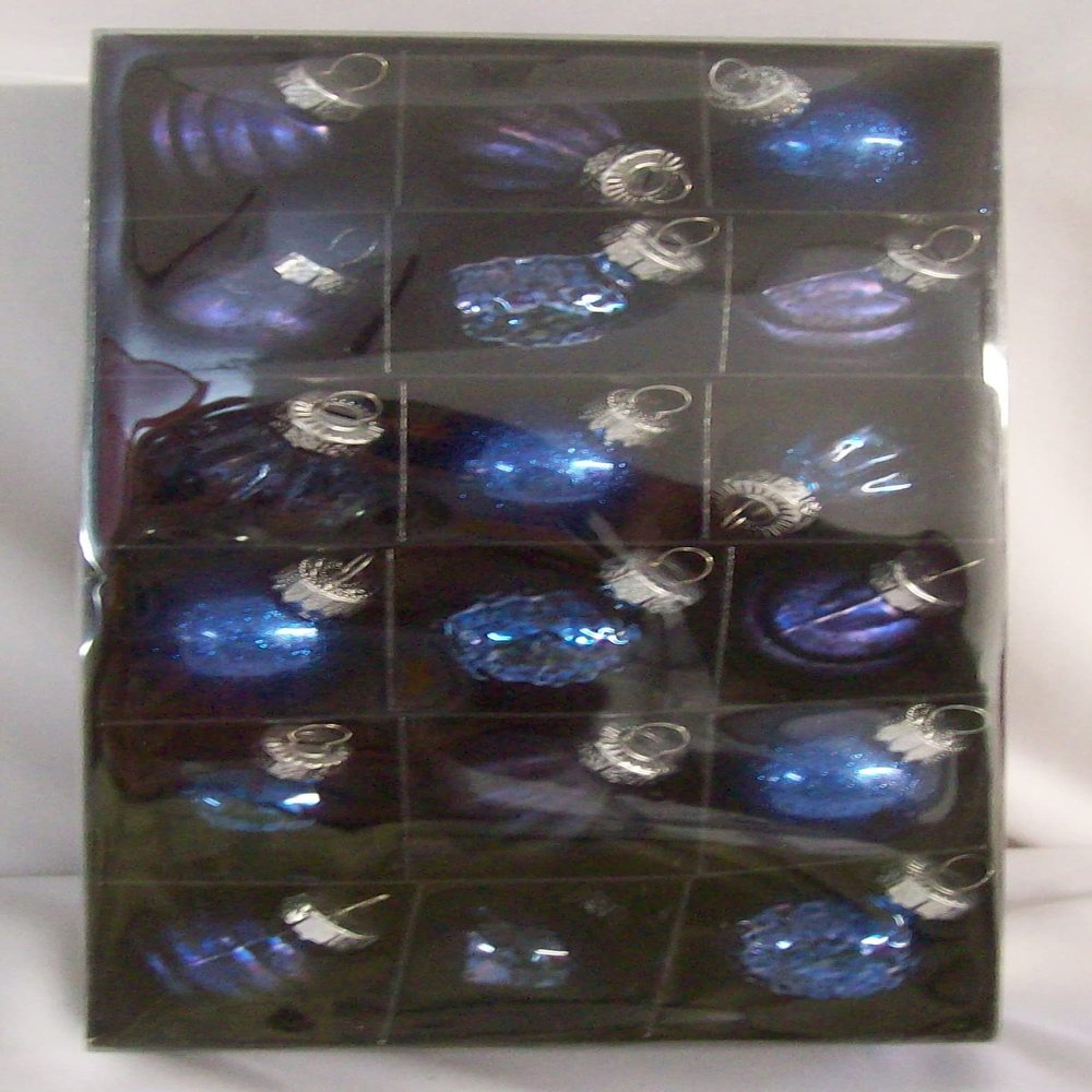 36 Piece Glass Ball Christmas Tree Ornaments Blue Mix 1.6 inches