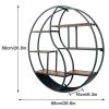 Drsyffsup Round Floating Shelves Wall Mounted Hanging Shelf Rustic Farmhouse Wall Storage Decor Rack for Living Room,Bedroom,Bathroom,Kitchen | Metal Bracket and Natural Wood (Size : 68x16x68cm) view 2