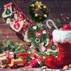 4Pcs Mini Christmas Wreaths Small Wreath for Craft Dollhouse Garland Winter Snow Ornaments with Gold Bells Red Berries for Cabinet Windows Kitchen Festive Decor view 4