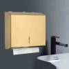 Holder Paper Towel Dispenser Wall Mounted Paper Towel Holder with Lock for Bathroom Kitchen Commercial Office/Gold tissue box (Color : Silver) view 3