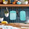KitchenAid Gingham Pot Holder 2-Pack Set, Aqua Sky, 7"x10" view 2