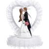 Abaodam Bride and Groom Cake Decoration Heart-shaped Ornament for Wedding Dessert Table Romantic and Gauze Adornment for Wedding Parties and Celebrations view 1