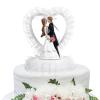 Abaodam Bride and Groom Cake Decoration Heart-shaped Ornament for Wedding Dessert Table Romantic and Gauze Adornment for Wedding Parties and Celebrations view 2