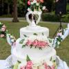 Abaodam Bride and Groom Cake Decoration Heart-shaped Ornament for Wedding Dessert Table Romantic and Gauze Adornment for Wedding Parties and Celebrations view 3