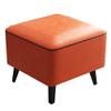 GIZNXBA Small Rectangle Foot Stool, PU Leather Footrest Ottoman for Couch, Modern Rectangle Footrest Small Step Stool Ottoman with Carbon Steel Legs for Living Room (Color : /Orange) view 1