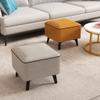 GIZNXBA Small Rectangle Foot Stool, PU Leather Footrest Ottoman for Couch, Modern Rectangle Footrest Small Step Stool Ottoman with Carbon Steel Legs for Living Room (Color : /Orange) view 2