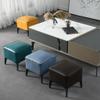 GIZNXBA Small Rectangle Foot Stool, PU Leather Footrest Ottoman for Couch, Modern Rectangle Footrest Small Step Stool Ottoman with Carbon Steel Legs for Living Room (Color : /Orange) view 4