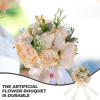 DECHOUS Bridal Shower Table Decor Realistic Artificial Flower Bouquet for Wedding Bride Bridal Decorations Wedding Aisle Decor view 4