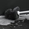 KIZQYN Toilet Brush Toilet Brush Holder Household Toilet Bowl Brush Bathroom Toilet Cleaning Brush Silicone Long Handle Toilet Cleaning Brushs with Base Set Toilet Cleaner Brush (Color : Brass) view 3