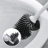 KIZQYN Toilet Brush Toilet Brush Holder Household Toilet Bowl Brush Bathroom Toilet Cleaning Brush Silicone Long Handle Toilet Cleaning Brushs with Base Set Toilet Cleaner Brush (Color : Brass) view 4
