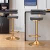 Bar Stools Dining Chair Bar Stools Set of 2 Moden Height Counter Barstools with Back Velvet Fabric Swivel Adjustable Stool Chair for Home Kitchen Island Grey view 2