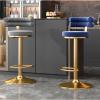 Bar Stools Dining Chair Bar Stools Set of 2 Moden Height Counter Barstools with Back Velvet Fabric Swivel Adjustable Stool Chair for Home Kitchen Island Grey view 4
