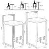 IBOWZ Bar Stools Dining Chair Bar Stool Set of 2 Square Velvet Seat Barstools with Black, Kitchen Breakfast Bar Chairs #1Grey + Black Frame 65cm Sitting Height view 3