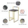 IBOWZ Bar Stools Dining Chair Bar Stool Set of 2 Square Velvet Seat Barstools with Black, Kitchen Breakfast Bar Chairs #1Grey + Black Frame 65cm Sitting Height view 4
