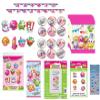 Shopkins Birthday Party Supplies Bundle Pack includes 1 Happy Birthday Banner, 1 Door Poster, 8 Photo Props, 8 Loot Bags, 8 BounceBalls, 24Tattoos, 1 Dinosaur Sticker Sheet view 1