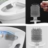 KIZQYN Toilet Brush Toilet Brush Holder Household Wall-Mounted Toilet Cleaning Brush 360 No Dead Angle Soft Hair Toilet Bowl Brush Set Toilet Cleaner Brush view 3