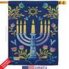 Ornament Collection Lighting Hanukkah House Flag Wintertime Candle Bonsai Menorah Jewish Chanukah David Small Decorative Gift Yard Banner Double-Sided Made in USA 28 X 40 view 2