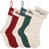 Cysincos Personalized Christmas Stockings 5PCS Custom Name Family Christmas Stockings 18 Large Knitted Xmas Fireplace Hanging Stocking for Kids,Stocking for Holiday Family Party Decoration view 1