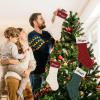 Cysincos Personalized Christmas Stockings 5PCS Custom Name Family Christmas Stockings 18 Large Knitted Xmas Fireplace Hanging Stocking for Kids,Stocking for Holiday Family Party Decoration view 3