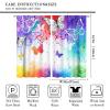 Colourful Butterfly Window Curtains, Red Purple Abstract Art Printed Cafe Dcor, Window Drapes 2 Panel Set,Total Size 72" x 63" view 2
