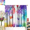 Colourful Butterfly Window Curtains, Red Purple Abstract Art Printed Cafe Dcor, Window Drapes 2 Panel Set,Total Size 72" x 63" view 3