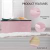 ECOMEX Folding Storage Ottoman, 30 Inch Storage Bench Velvet Ottoman Foot Rest with Foam Padded Seat in Pink view 4