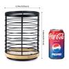 360 Rotating Utensil holder for Kitchen Counter 5.9 x 5.9 x 7.8 Large Round Utensils Holder with Wooden Base Matte Black Cooking Utensil HolderKitchen countertop Utensil Organizer view 4