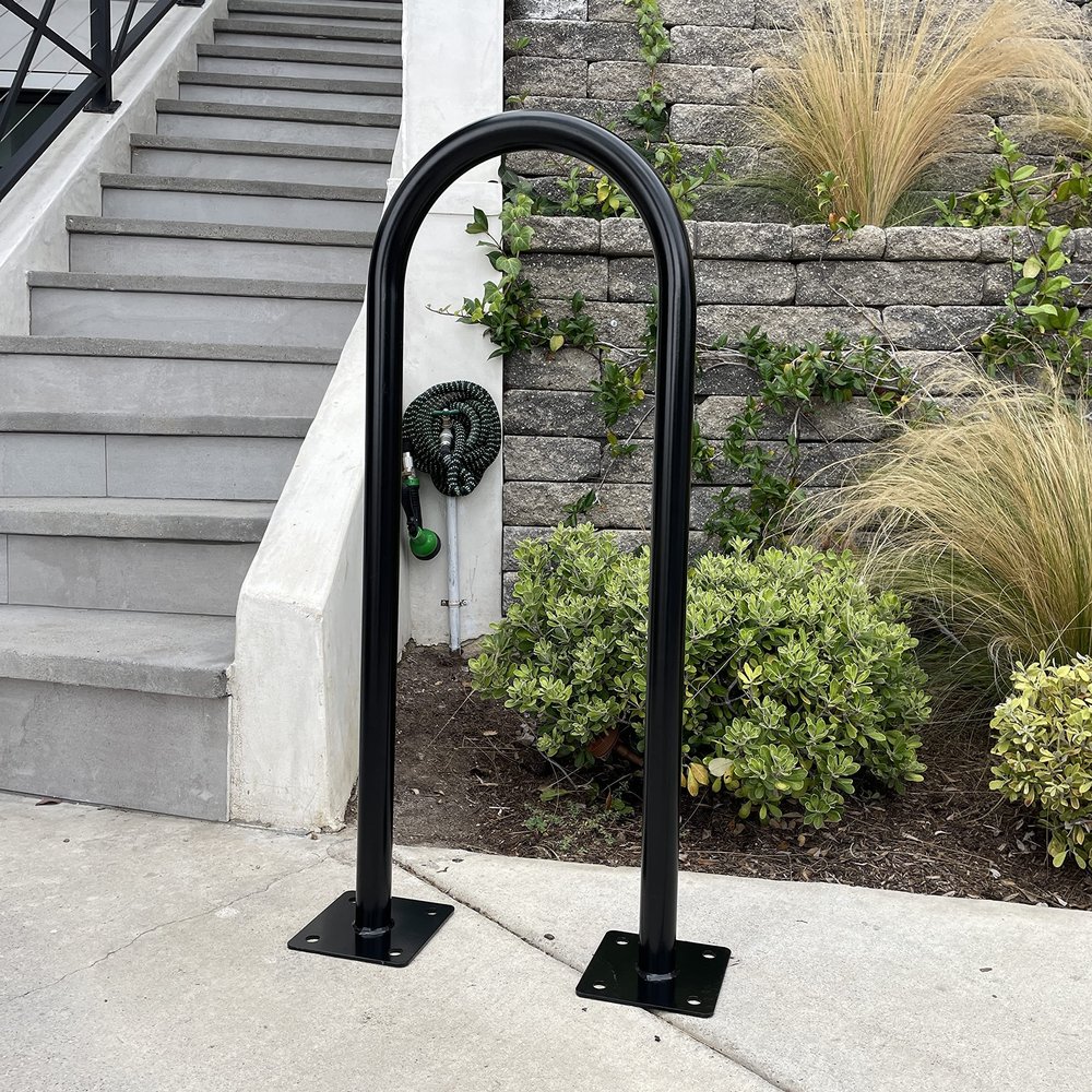 Sandbaggy In Ground Bike Rack | U Shaped, Commercial, Outdoor, 1 Loop, Steel | Black, 14.5" x 34" (1)