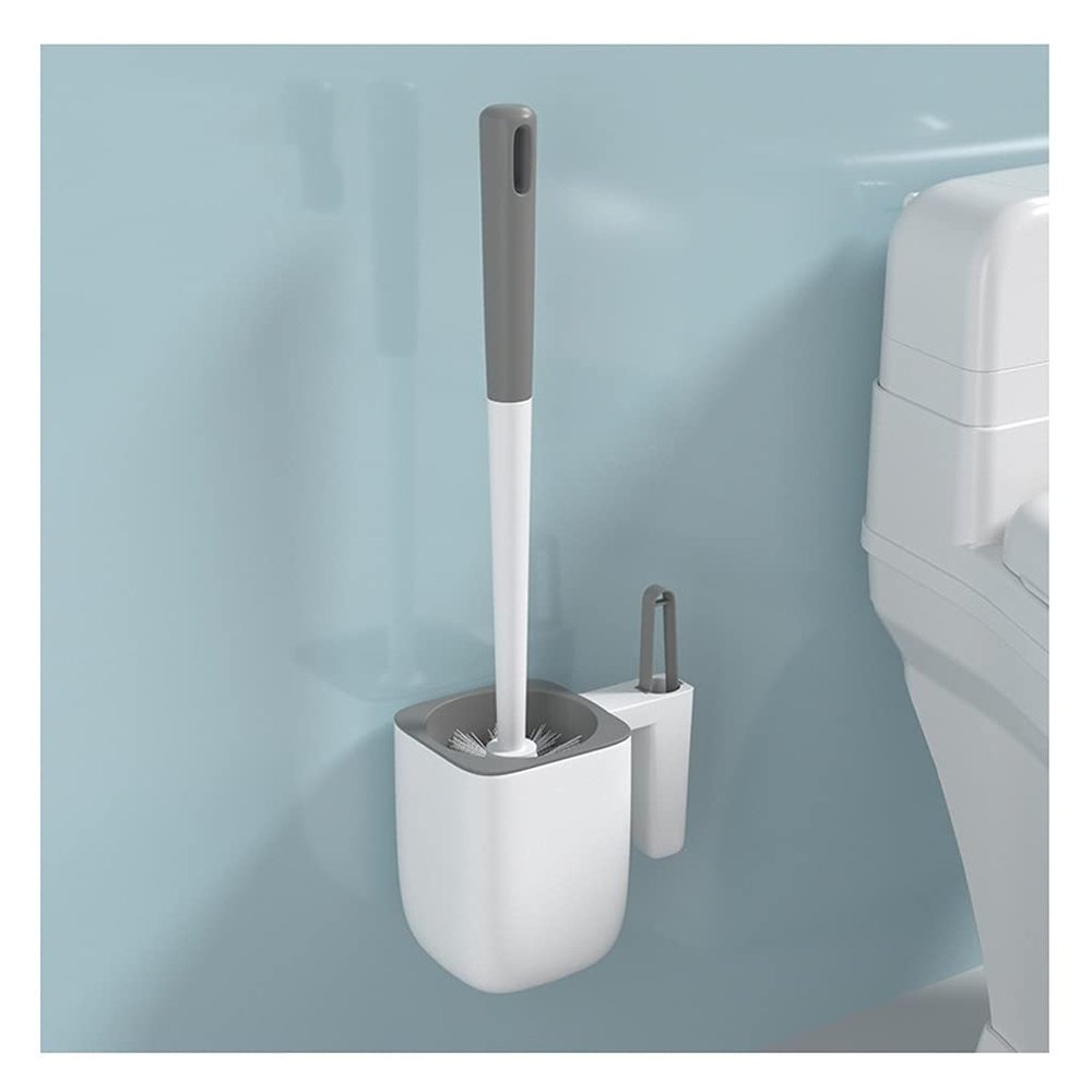 KIZQYN Toilet Brush Toilet Brush Holder Bathroom Toilet Cleaning Brush Household Wall-Mounted Toilet Bowl Brush 360 No Dead Angle Cleaning Brushs Set Toilet Cleaner Brush (Color : Gold)