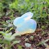 YGLINE Gemstone Crystal Rabbit Bunny Animal Figurine Animal Carving (Opal) view 2