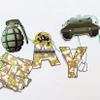 Army Soldier Theme Happy Birthday Banner Party Decorations Camouflage Party Banner Field Battle BROTHERHOOD Birthday Banner Military Birthday Party Supplies for Army Fans Lovers view 3
