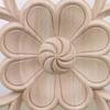 FOMIYES Square Wood Onlay Decorative Flower Applique for Living Room Unpainted Carved Decor for Home view 2