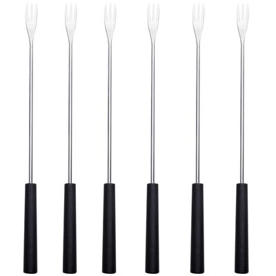 6Pcs Stainless Steel Fondue Forks with PP Handles Cheese Chocolate and Fruit Dipping Kitchen Grill Forks for Cooking and Entertaining