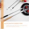6Pcs Stainless Steel Fondue Forks with PP Handles Cheese Chocolate and Fruit Dipping Kitchen Grill Forks for Cooking and Entertaining view 3