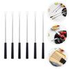 6Pcs Stainless Steel Fondue Forks with PP Handles Cheese Chocolate and Fruit Dipping Kitchen Grill Forks for Cooking and Entertaining view 4