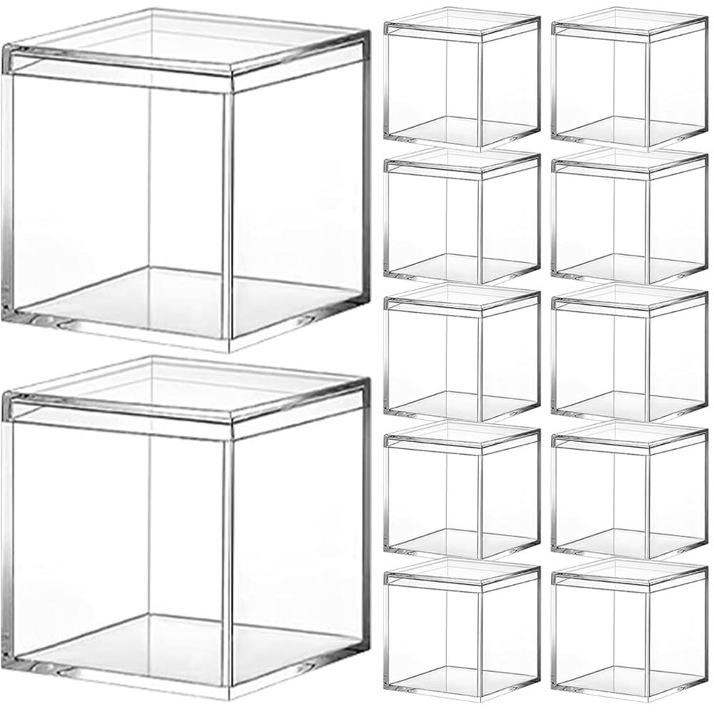 ARTIBETTER Jewelry present Boxes 12pcs Clear Candy Box Acrylic present Box Candy Cases Transparent Wedding Party Favor Boxes for Bridal Shower Anniverary Birthday Wedding Party Supplies Clear