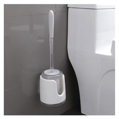 KIZQYN Toilet Brush Toilet Brush Holder Household Wall-Mounted Toilet Cleaning Brush Bathroom Punch-Free Set Soft Hair Toilet Brush Long Handle Toilet Bowl Brush Toilet Cleaner Brush (Color : Gray)