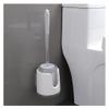 KIZQYN Toilet Brush Toilet Brush Holder Household Wall-Mounted Toilet Cleaning Brush Bathroom Punch-Free Set Soft Hair Toilet Brush Long Handle Toilet Bowl Brush Toilet Cleaner Brush (Color : Gray) view 1