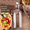 1pcs 350ml/500ml/1100ml Sealed Buckle Glass Bottle Jar With Lid, Portable Juice Wine Water Can Storage Tank Food Container Jars Home Kitchen (Color : Transparent 1100ml) view 2