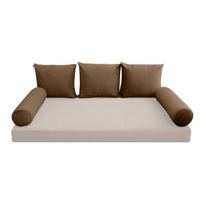 Prolinemax Style V3 Twin Size Velvet Knife Edge Indoor Daybed Bolster Pillow Cushion Fitted Sheet |Cover ONLY| AD308