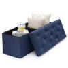 BRIAN & DANY 43 Inches Ottoman with Storage, Linen Storage Ottoman Bench, End of Bed Benches, Folding Ottomans for Bedroom, Living Room and Entryway (Blue) view 1