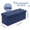 BRIAN & DANY 43 Inches Ottoman with Storage, Linen Storage Ottoman Bench, End of Bed Benches, Folding Ottomans for Bedroom, Living Room and Entryway (Blue) view 2