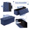 BRIAN & DANY 43 Inches Ottoman with Storage, Linen Storage Ottoman Bench, End of Bed Benches, Folding Ottomans for Bedroom, Living Room and Entryway (Blue) view 4