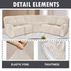 7-Piece L Shape Velvet Stretch Recliner Corner Sofa Cover, Corner Sofa Covers for Sectional Sofa Set, for Reclining L Shape Sofa Slipcovers Thick, Soft, Washable Durable Furniture Protector (Beige) view 4